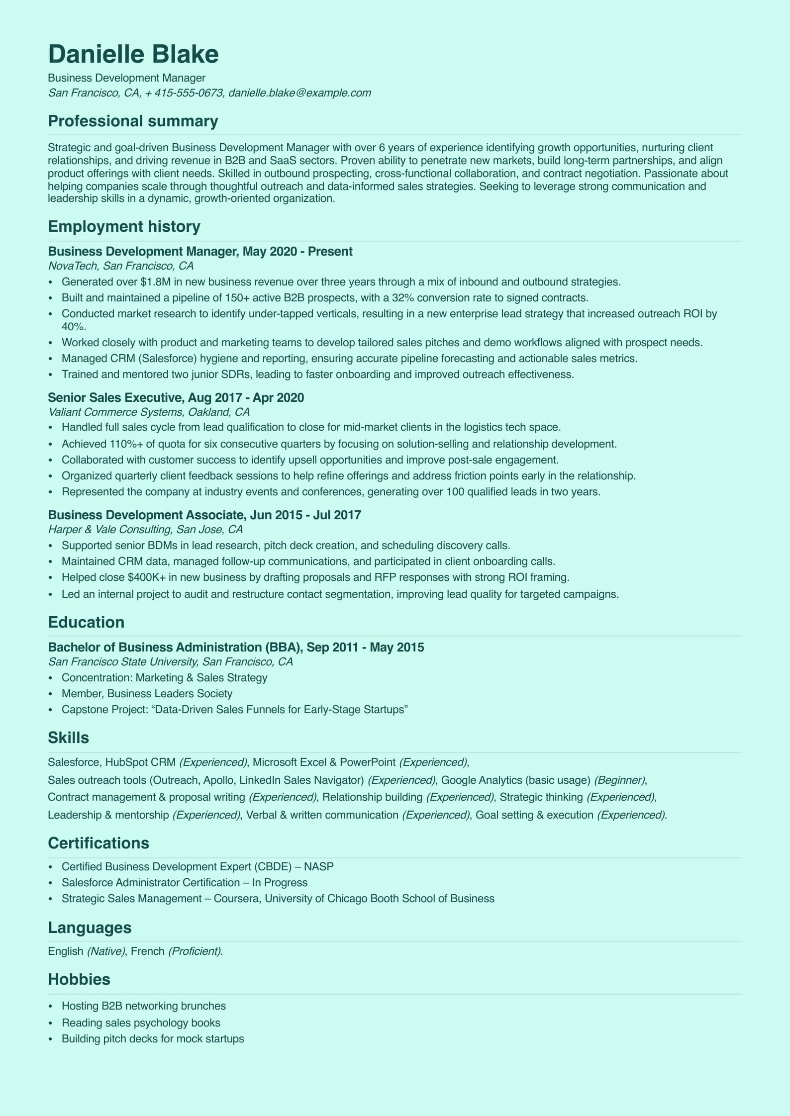 Business Development Manager