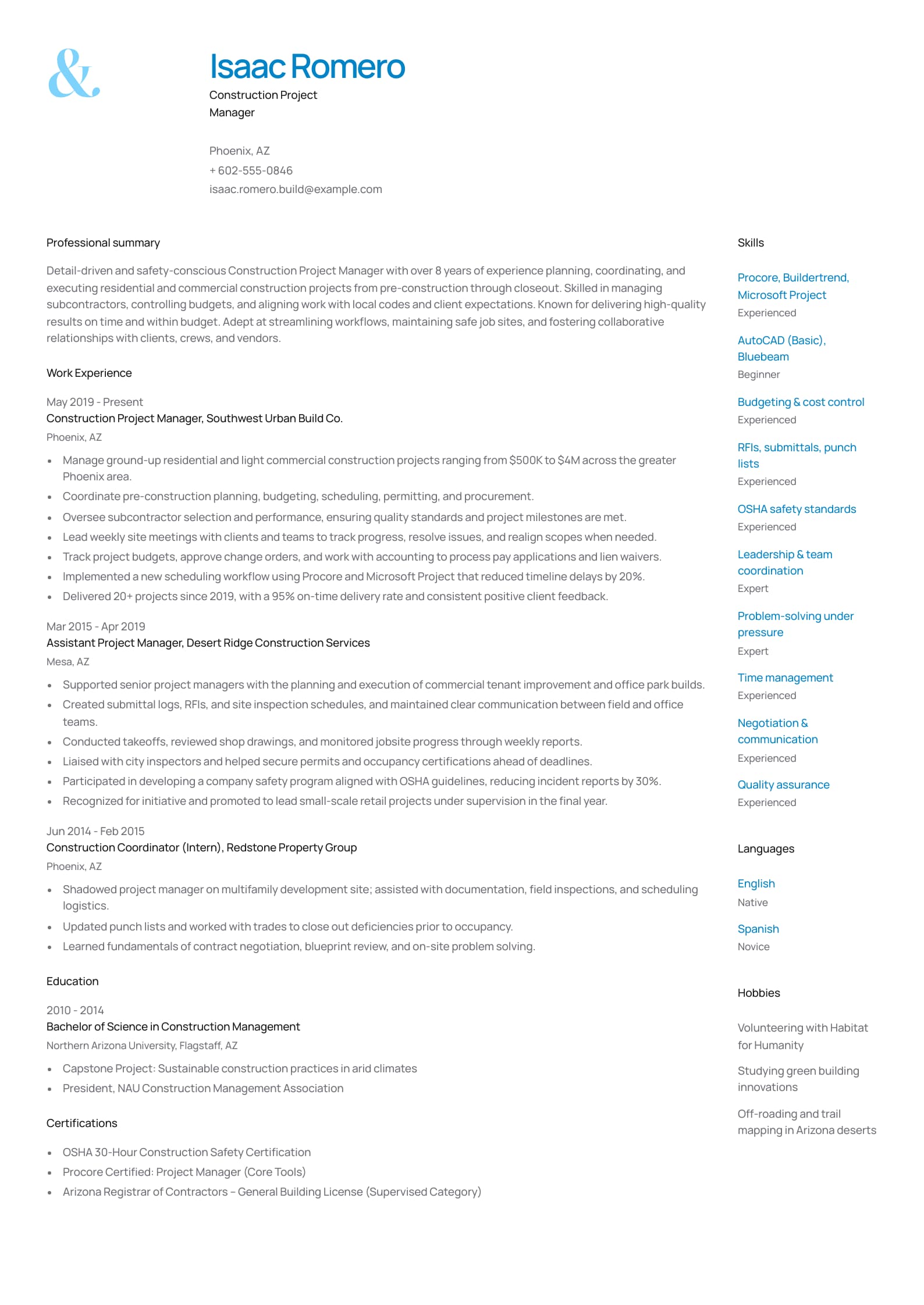 Construction Project Manager