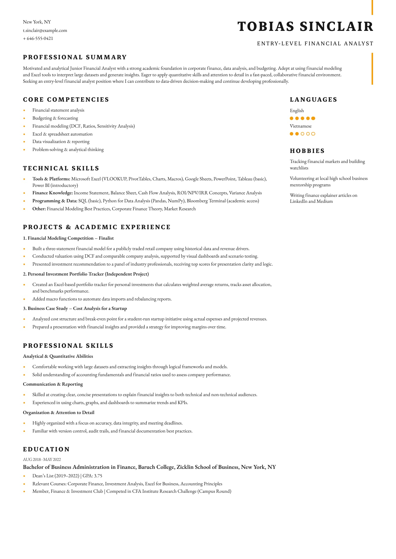 Entry-Level Financial Analyst