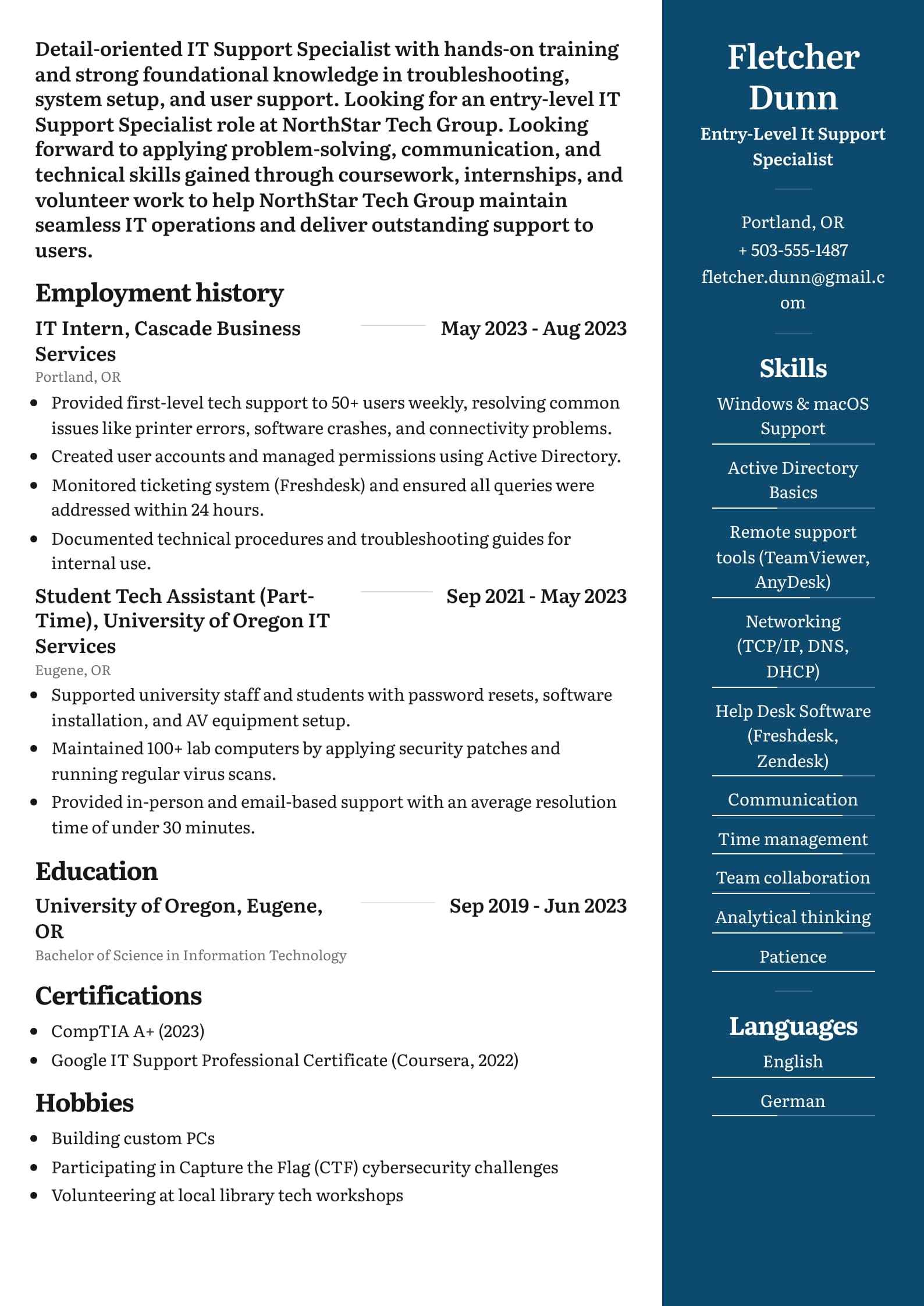 Entry-Level It Support Specialist