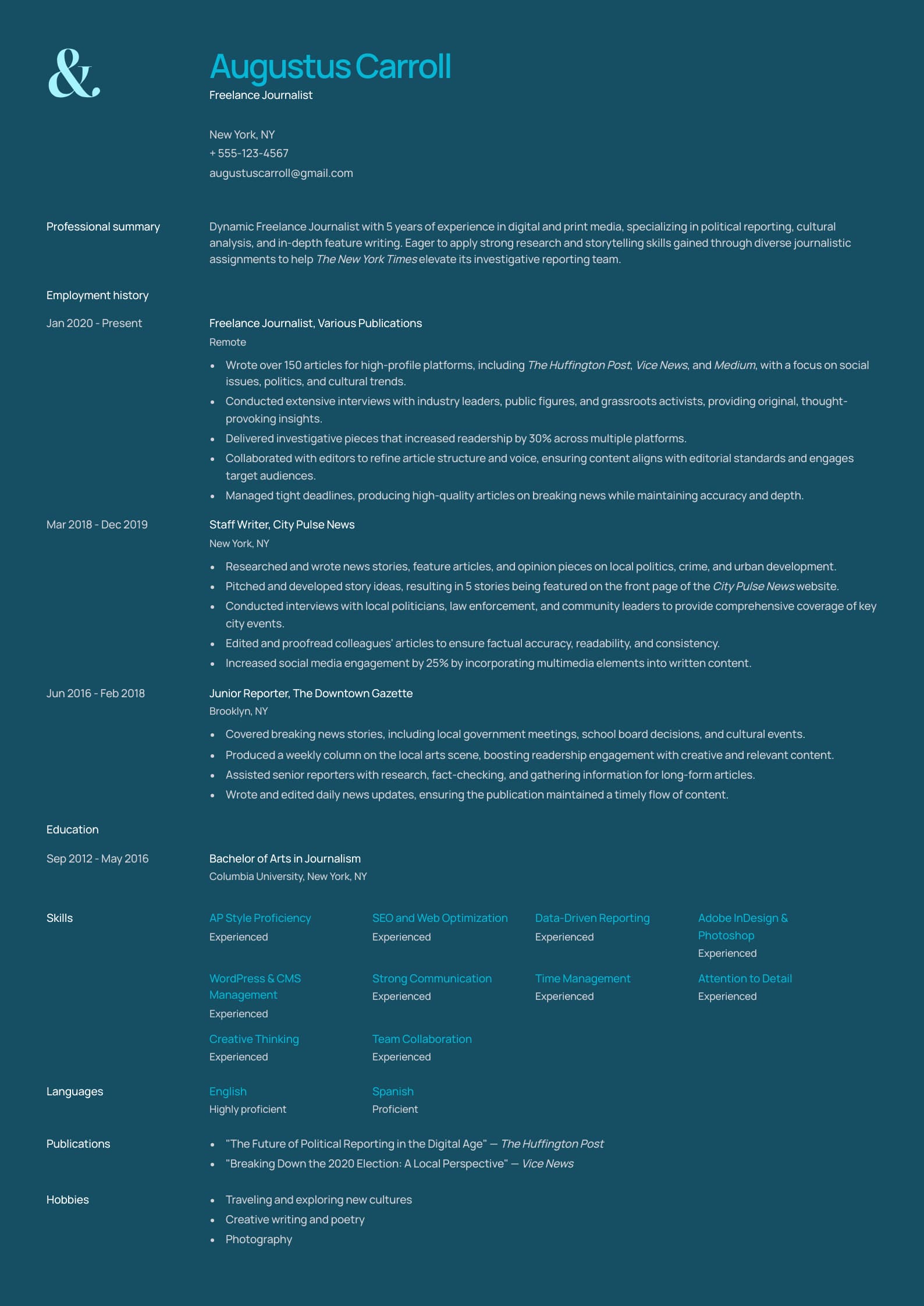 Freelance Journalist