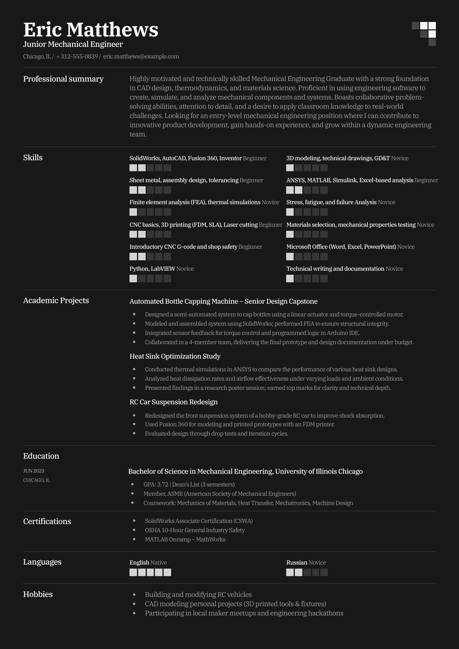 Junior Mechanical Engineer