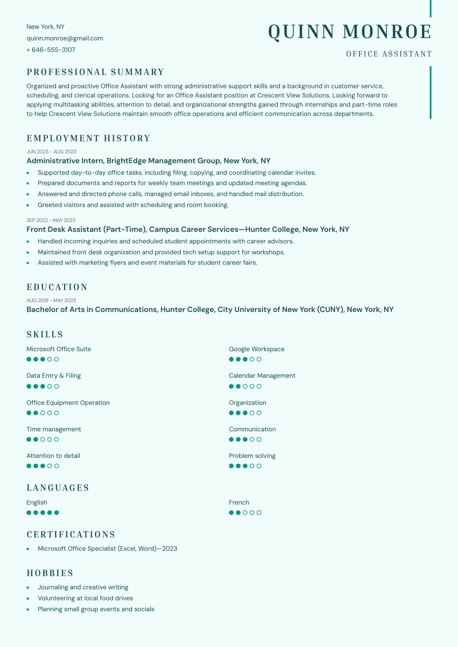 Junior Office Assistant