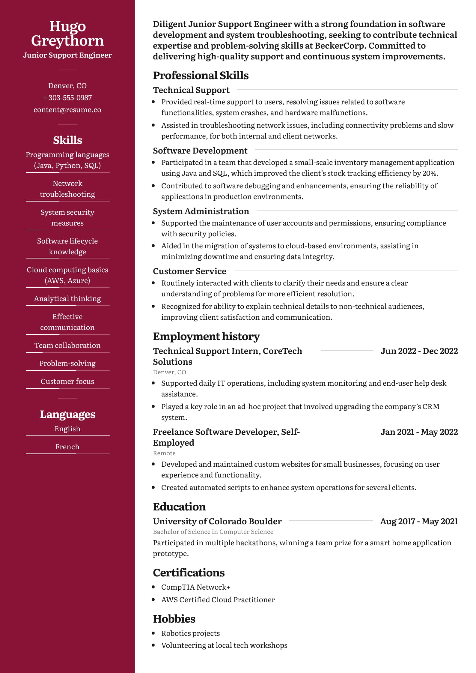 Junior Support Engineer