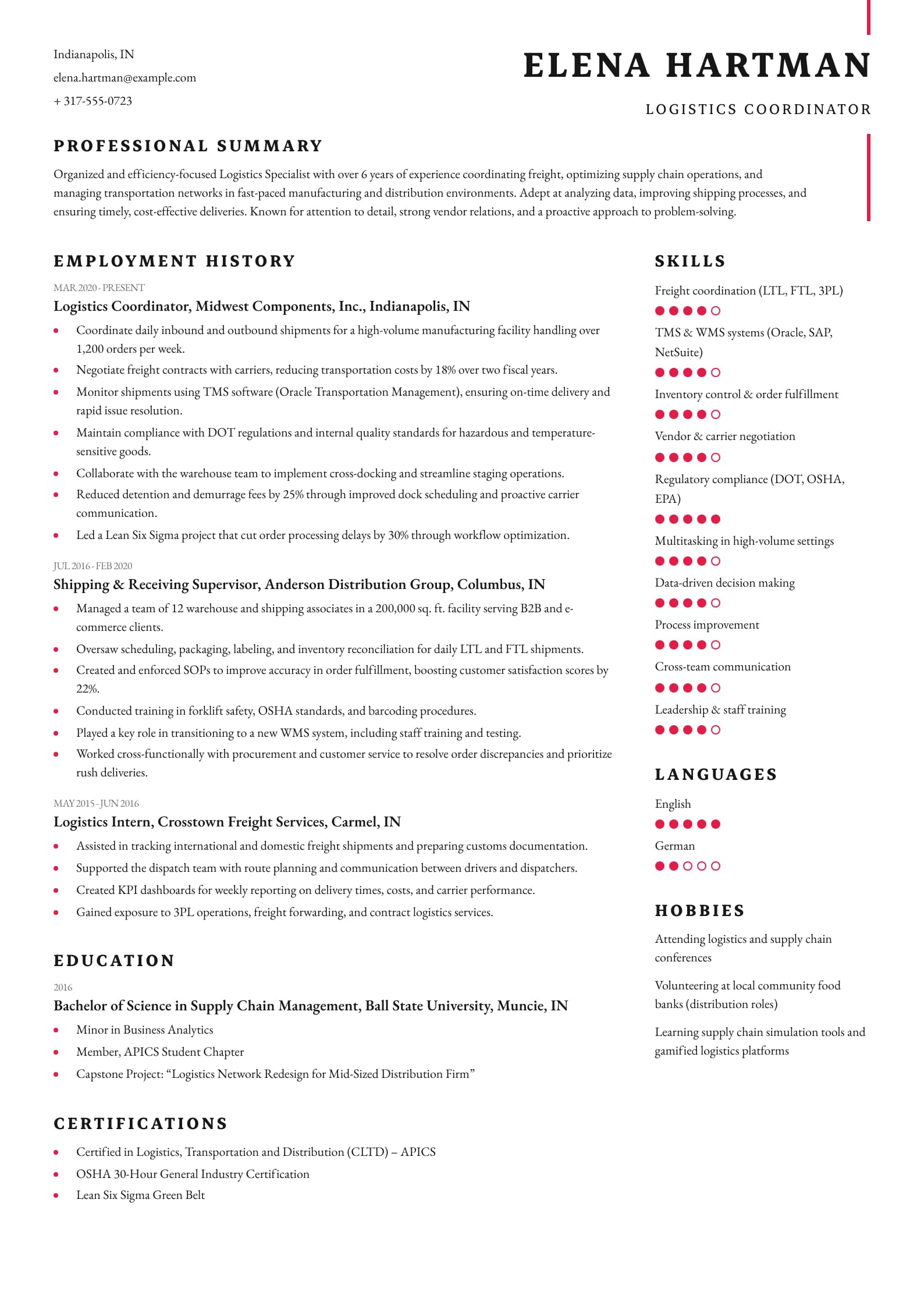 Logistics Coordinator