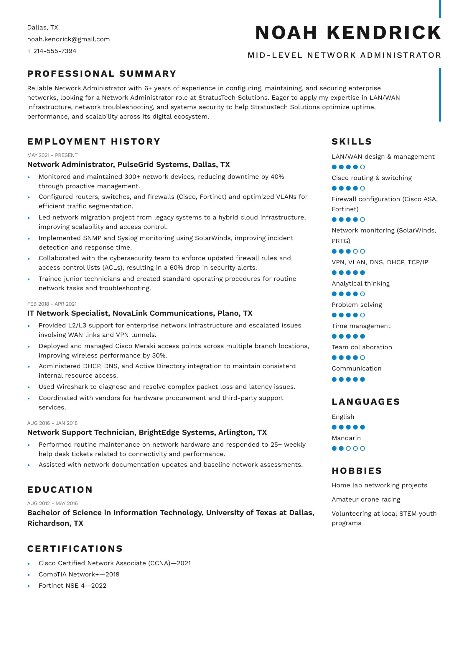 Mid-Level Network Administrator