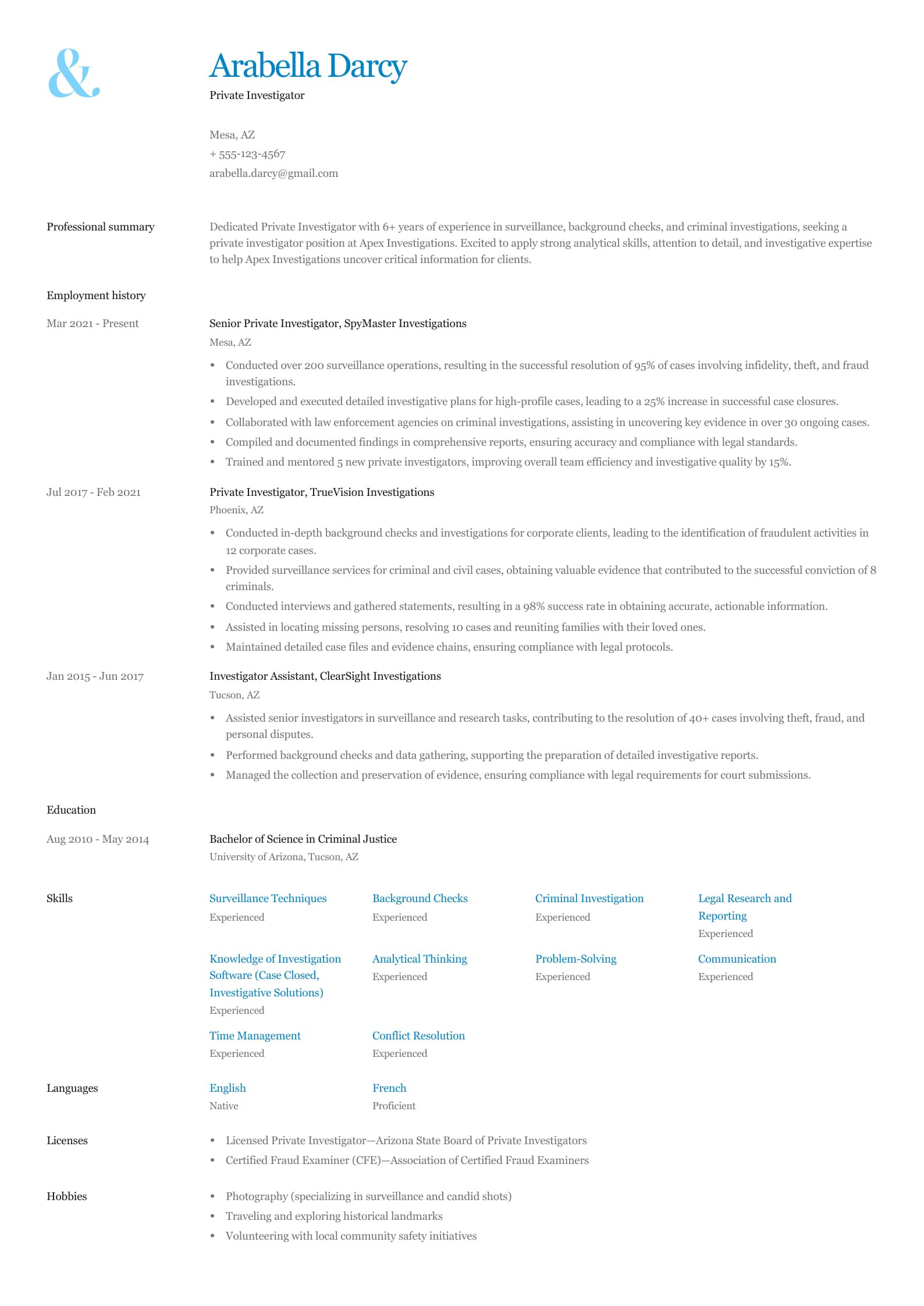  Private Investigator