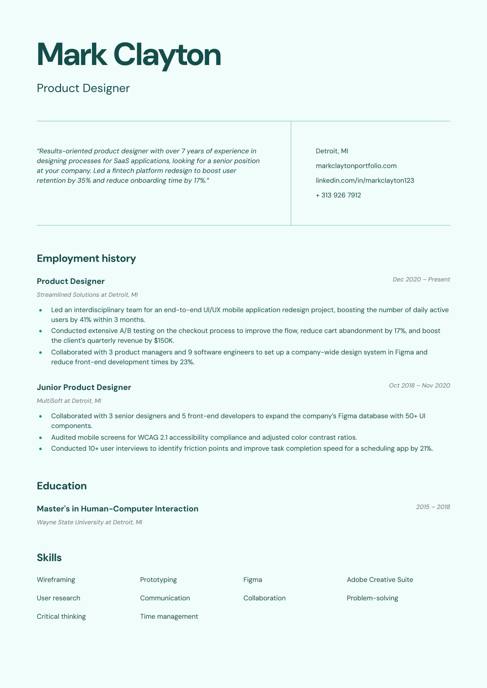 Product Designer Resume: Examples, Template & Writing Tips