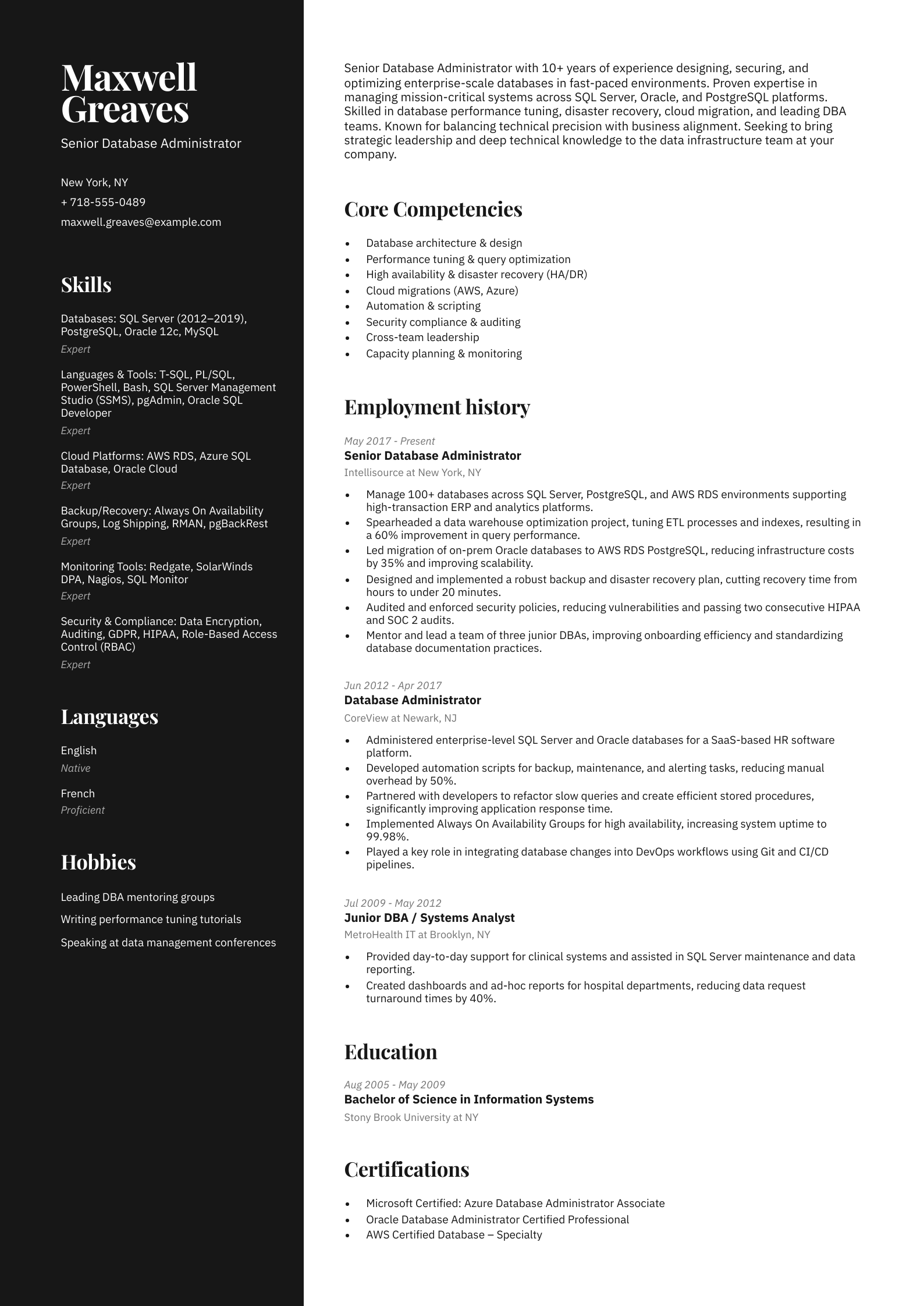 Senior Database Administrator