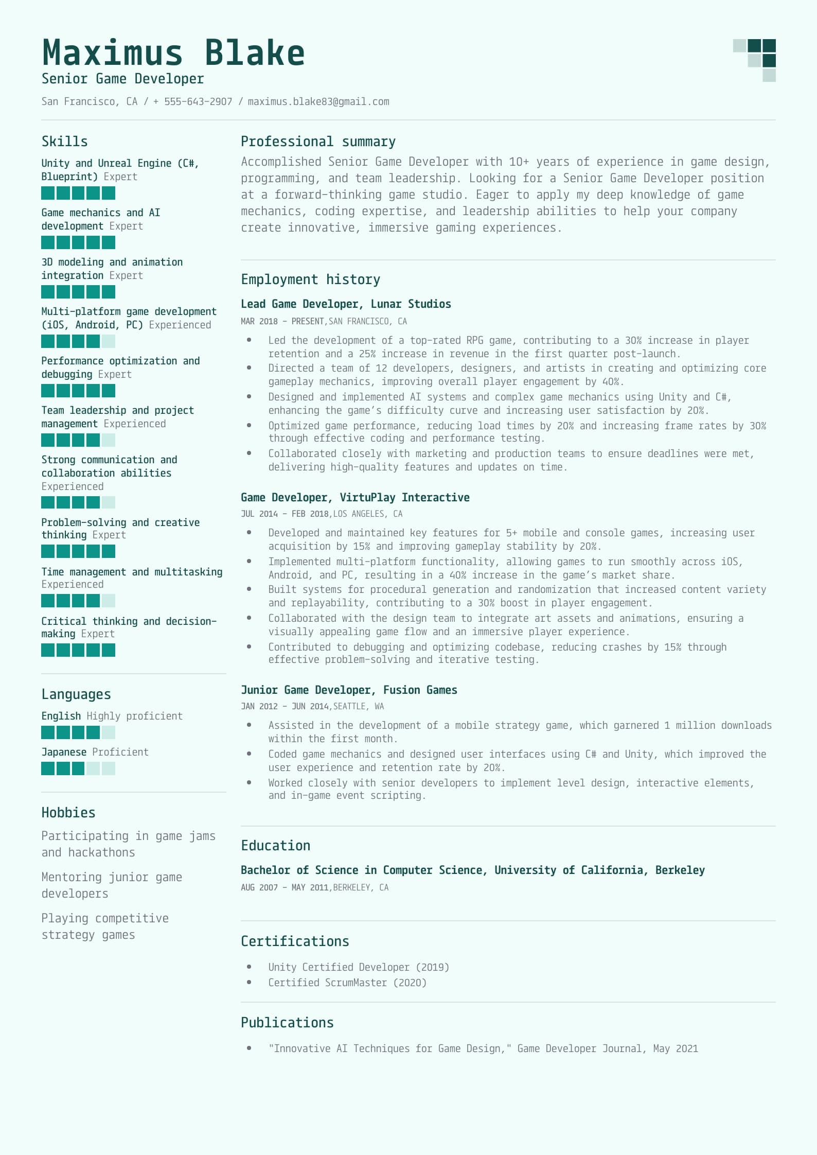 Senior Game Developer