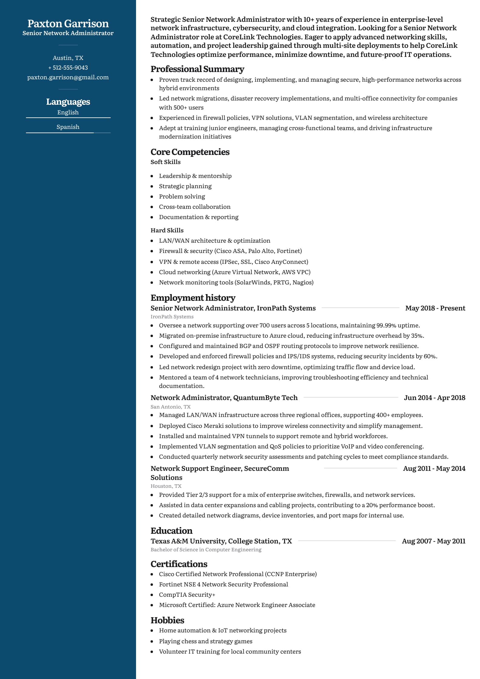 Senior Network Administrator